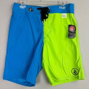 Volcom 38ER Men’s 30 Board Shorts 21” Length Cinch Fly Colorblock